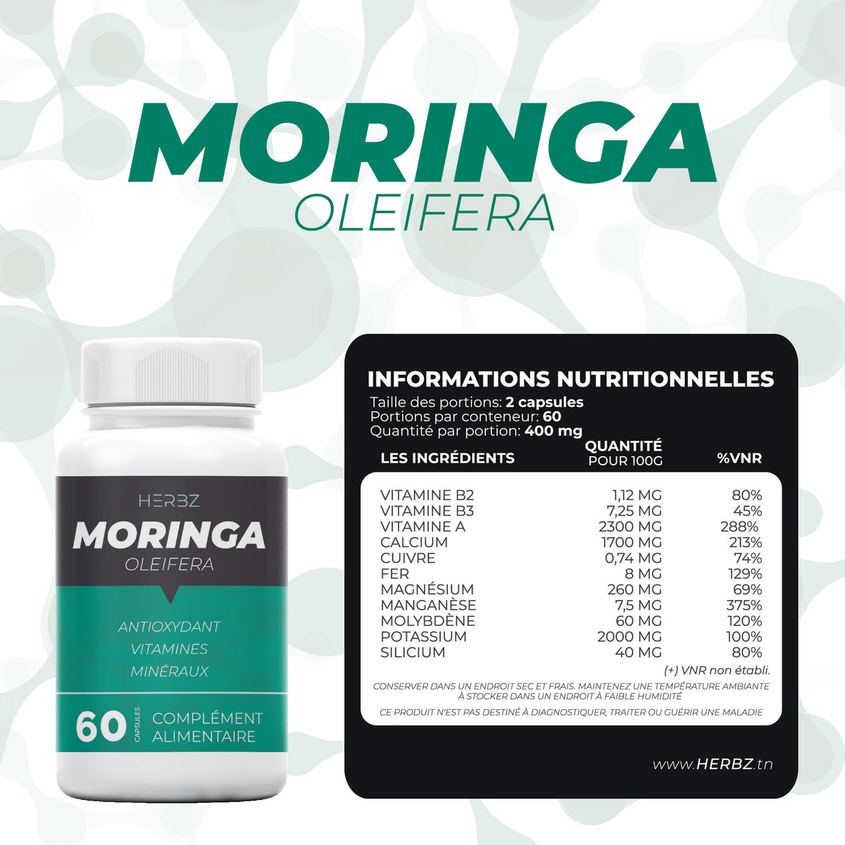 كبسولات المورينجا (60 كبسولة) MORINGA